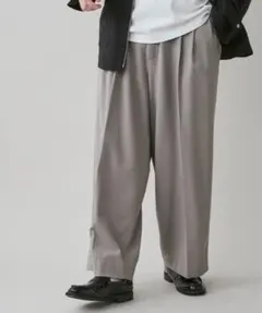 LUCY/起毛TRワイドストレートスラックス L