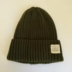 オリーブ色ニット帽 サイズFREE