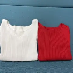 美品　カットソー　白&赤　2枚　Beams