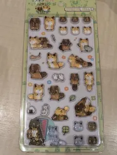 タヌキとキツネ プクプクシール ステッカー