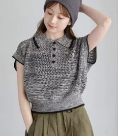 tiptop メランジメッシュライン入りポロのサムネイル