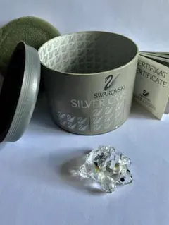 ビンテージ　スワロフスキー SWAROVSKI クリスタル カメ 亀 置物 箱付のサムネイル
