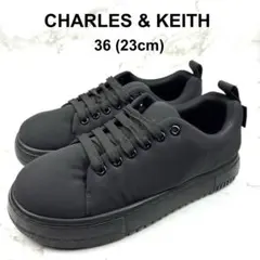 CHARLES&KEITH ナイロンパフィー ロートップ スニーカー 23のサムネイル
