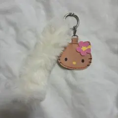 ハローキティ ファー付きキーホルダー