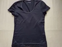 COMME CA DU MODE 前身頃2重Tシャツ フレンチ袖 ブラック 9号のサムネイル