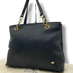BALLY バリー　チェーンショルダー　トートバッグ　s21　黒　キルティング