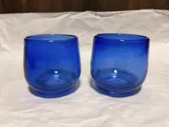 琉球グラス　青色ガラス飲み物用グラス 2個セット