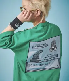 GALFY / 相棒TEE ポケモン風Tシャツ　グリーン　美品