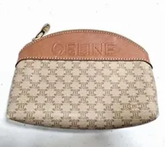 CELINE ロゴ入りポーチ ベージュ/ブラウン 約20cmのサムネイル