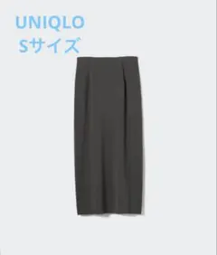 ストレッチダブルフェイスナロースカート　Sサイズ　ダークグレイのサムネイル