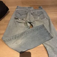 Levi's 501 ライトブルー ダメージデニム 28