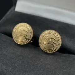 オールド　バーバリー　ホースロゴ　イヤリング　ピアス　刻印　ゴールド　y2k