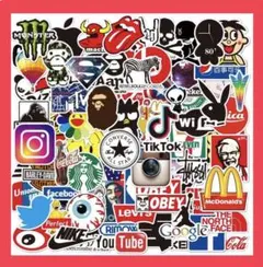 【100枚】ステッカー ファッション ロゴ 防水