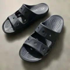 Crocs ネイビー　スライドサンダル