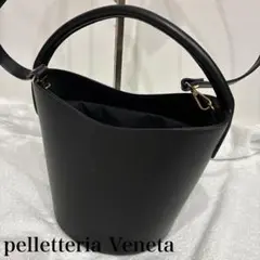 【美品】Pelletteria Veneta 2way 本革 バケツバッグ 黒のサムネイル
