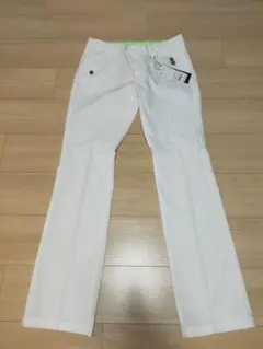 新品【アジェイド】⛳ゴルフロングパンツ S 白・ホワイト 36 7060