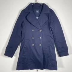 GAP ギャップ 軽量ダウンコート Pコート ダブル ネイビー XXSサイズのサムネイル