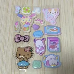 ハローキティ ウサハナ はぴだんぶい ふわふわにゃんこ シール おすそ分け