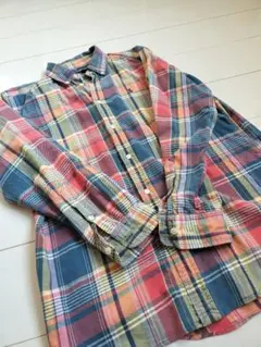 ラルフローレン古着チェックボタンダウンシャツ★サイズXL（11号程度）