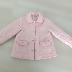 130cm女の子ハート柄キルトブルゾン