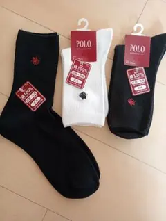 POLO 100%コットンソックス 3足セット