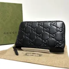 グッチ 447939 レザー グッチシマ コインケース GUCCI 美品 グッチコインケース 黒 ユニセックス カードケース 447939 GUCCI