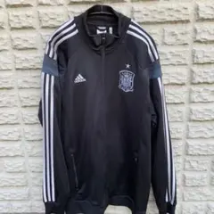 美品アディダス スペイン代表 トラックジャケット 黒2XO