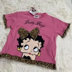新品　ベティちゃん❤️Tシャツ　ヒョウ柄　リボン　ピンク　120㎝