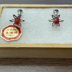遺品整理 生前整理 本珊瑚 赤珊瑚イヤリング