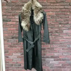 本革コート　ブラック