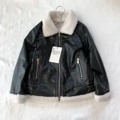 ✨未使用✨タグ付【VANGULL】フェイクレザージャケット 裏ボア 110