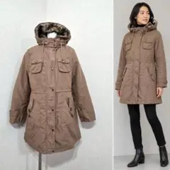 C.P.A. モッズコート（L）ブラウン ファー キルティング 2WAY ロング