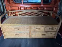 GYP1113 ラタン家具　籐家具　チェスト ２段　ベンチ風