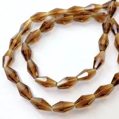 bm669/ガラスビーズ★ダイヤカット　クリアブラウン　1連