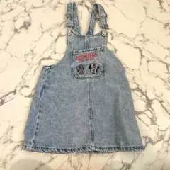 ZARA ミッキー 刺繍デニムオーバーオール 104cm
