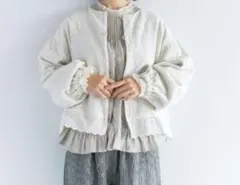 サマンサモスモス kazumiコラボ リネン×レースリバーシブルジャケット