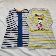 【最終価格】美品！マリンワンピース、ミニーちゃんワンピース　90cm&95cm