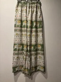 ［新品未使用］タイ　ゾウ柄パンツ　ズボン　グリーン