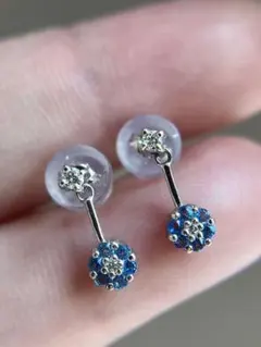 未使用】K18WGダイヤピアス/フラワーモチーフ - メルカリ