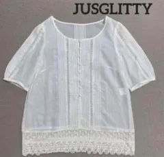ジャスグリッティー　JUSGLITTY ブラウス　トップス　レース　白