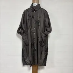 No.38 大島紬のロングコート　手縫い　リメイク
