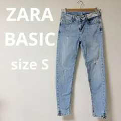【ZARA BASIC】　ダメージ　デニム　ブルー　Sサイズのサムネイル