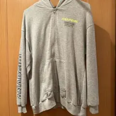 ANAPGIRL グレー フルジッパーパーカー