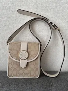 COACH コーチ ベージュ ショルダーバッグ