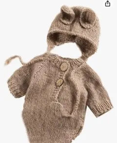 ベビー 新生児 ニューボーンフォト うさぎちゃん ニット 帽子 洋服２点セット