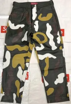 Supreme Camo Leather 5-Pocket Pants / 30
