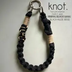 パラコード ハンドストラップ black ミニマル スマホ 携帯 ハンドメイド