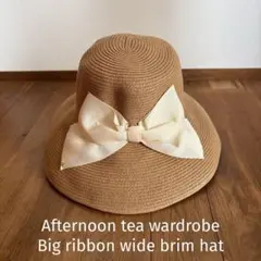 Afternoontea wardrobe ビッグリボン 麦わら帽子 ペーパーのサムネイル
