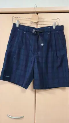 Columbia ネイビー チェック柄 ショートパンツ ベルト付き