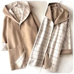 美品✨マックスマーラ　クチートアマーノ　リバーシブル　フーテッド　42